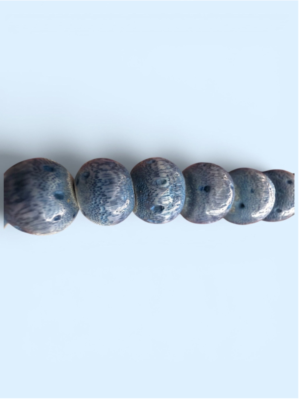 Vintage Blue Bamboo Coral Style Necklace 24.5” Graduated Boho Coastal Statement - Picture 2 of 4